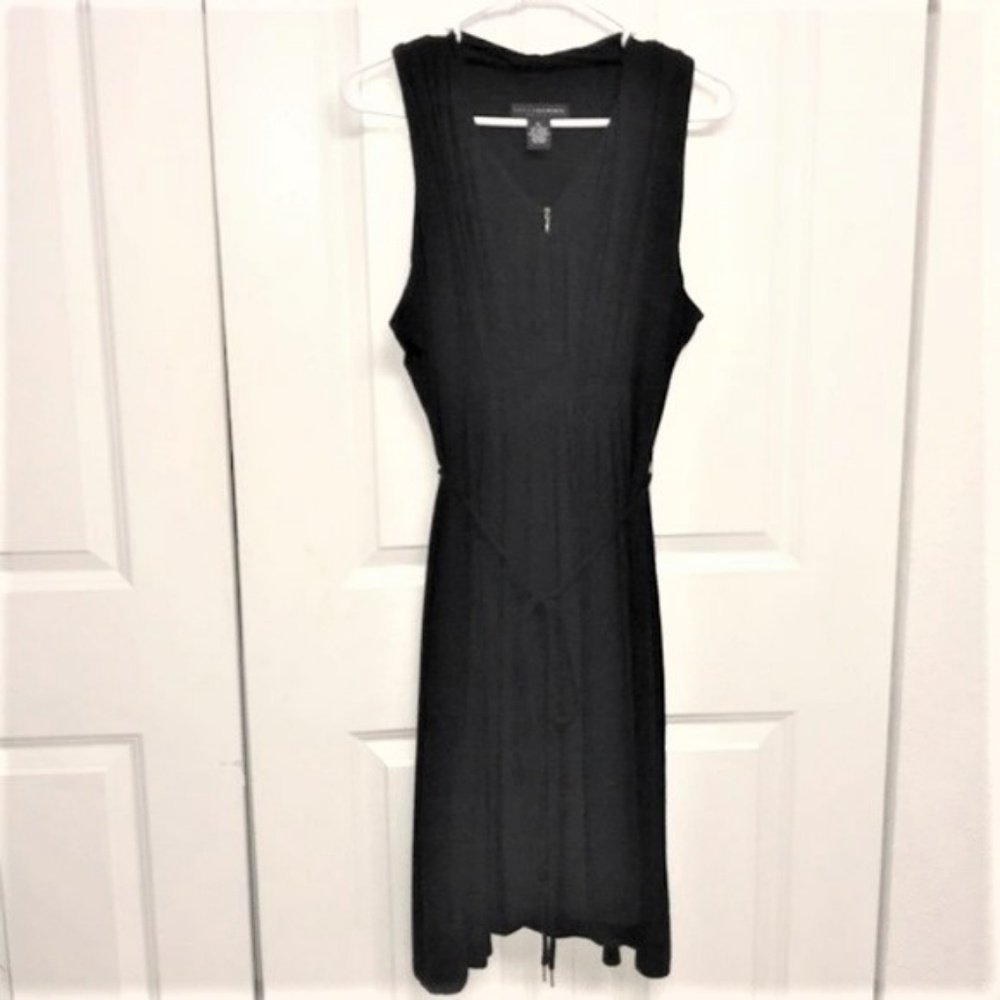 Grace Element Black Rayon Stretch Zipper Front Sleeveless Dress Size PL